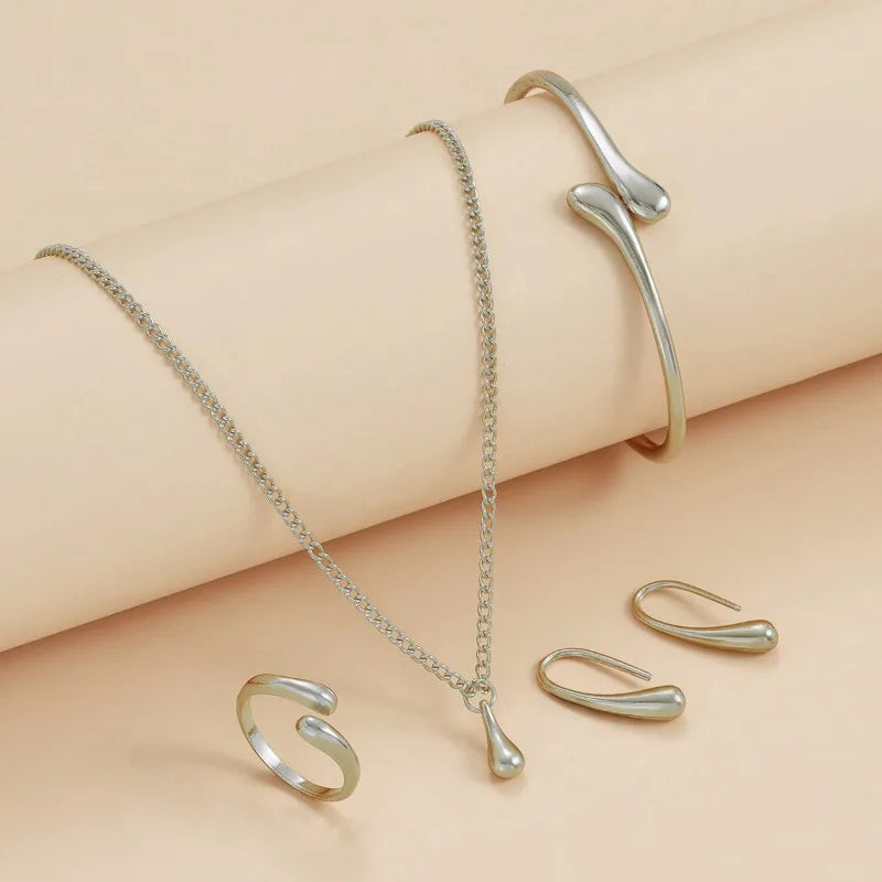 4Pcs 925 Sterling Silver Set