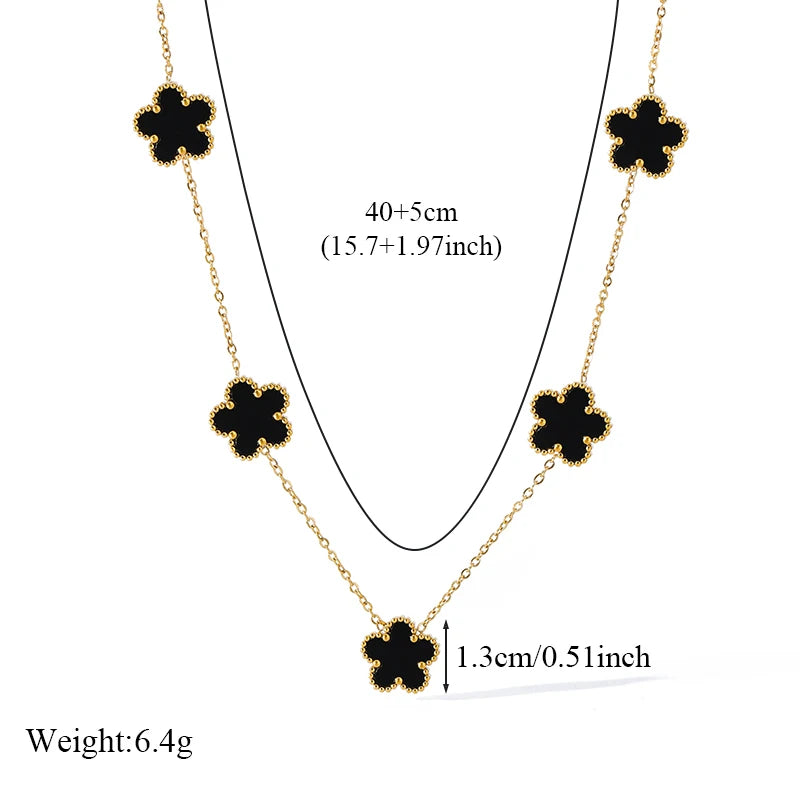 4-Color Five Leaf Clover Flower Waterproof Jewelry