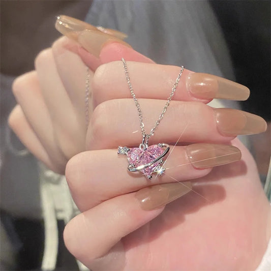 Y2K Heart Pendant Necklace Women