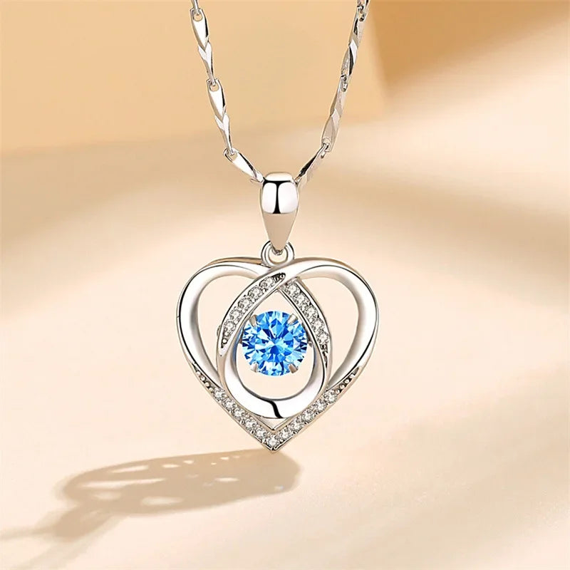Sterling Silver Crystal Heart Set