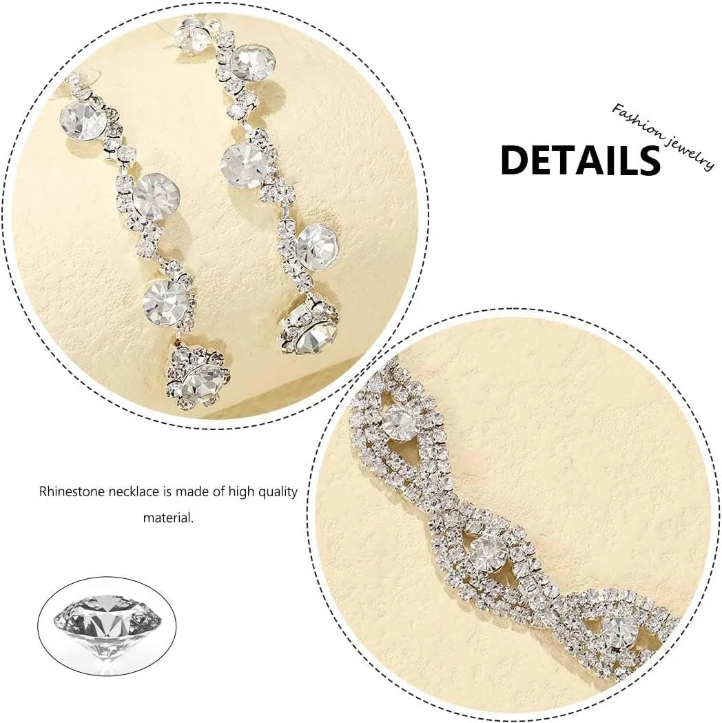 Rhinestone Silver Jewelry Set