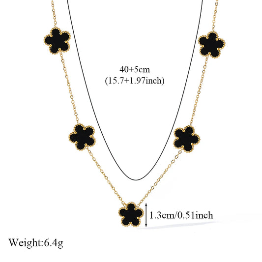 4-Color Five Leaf Clover Flower Waterproof Jewelry