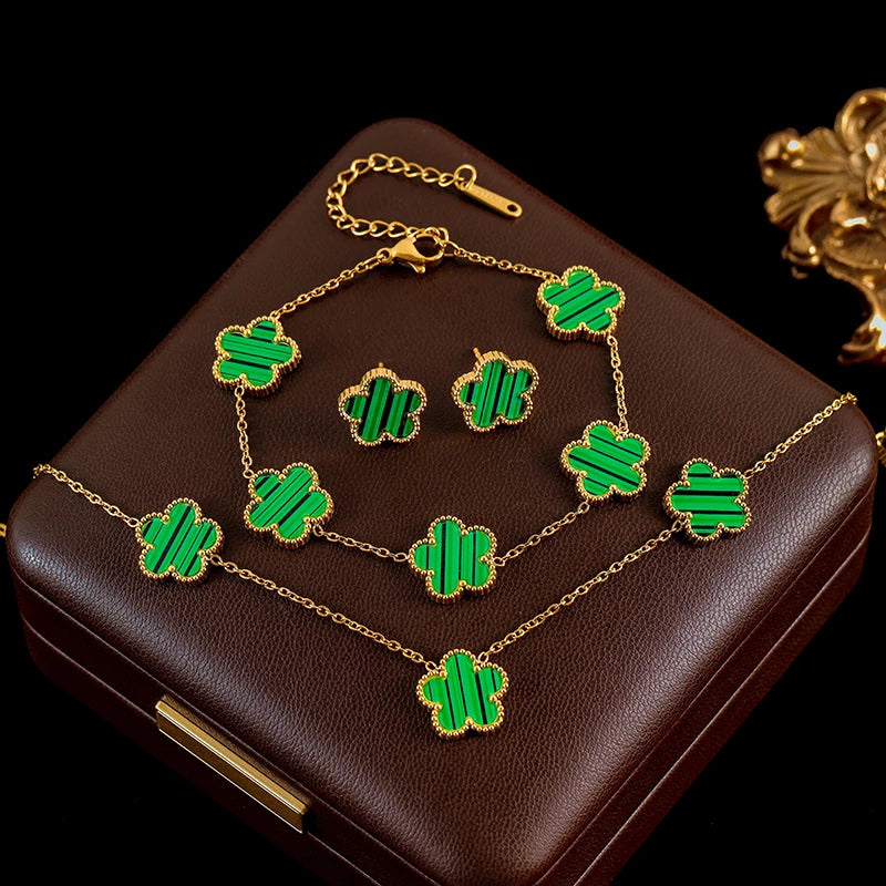 4-Color Five Leaf Clover Flower Waterproof Jewelry
