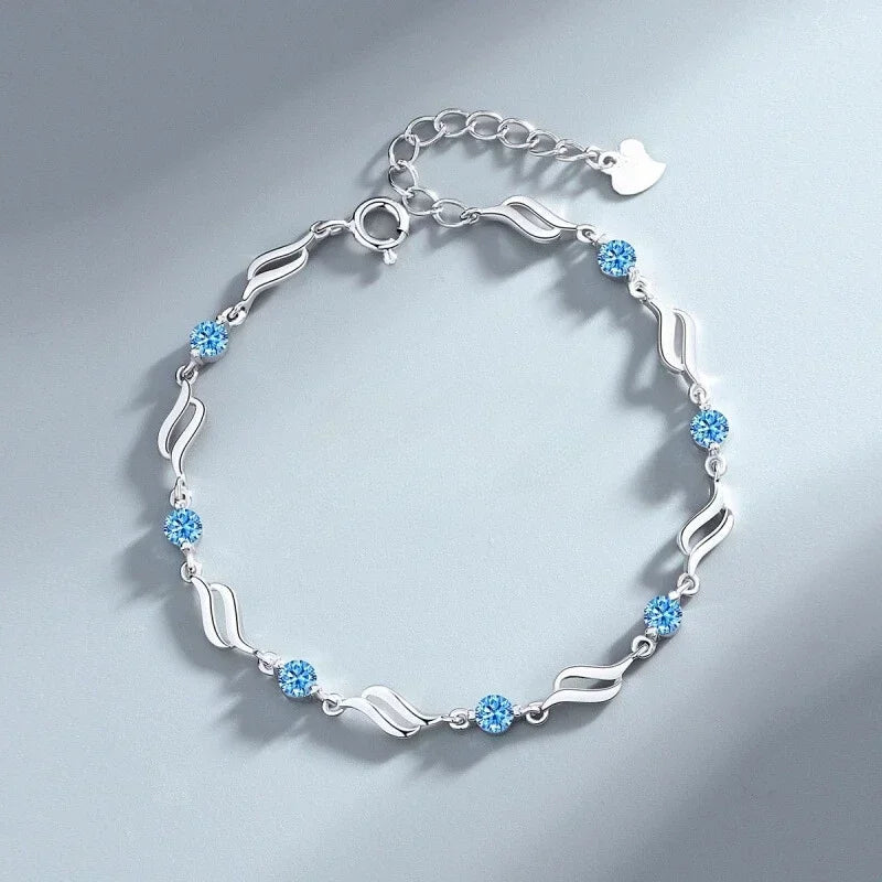 Sterling Silver Crystal Heart Set
