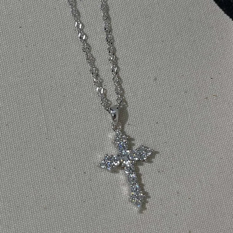 Cross Silver Color Necklace