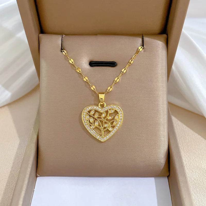 Stainless Steel No Fade Heart Necklaces