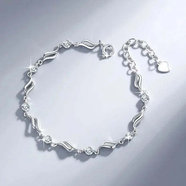 Sterling Silver Crystal Heart Set